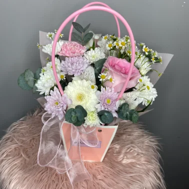 Композиция в сумочке «Розовый секрет»
